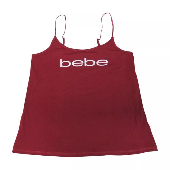 bebe Womens Pajama Set Sleepwear Tank Top & Sweatpants Size Burgundy / Grey XL - Picture 7 of 10